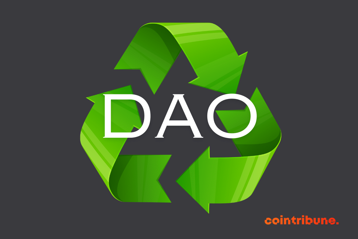 DAO” written in white on a background image
