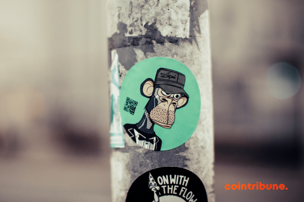 Sticker d'un NFT Bored Ape