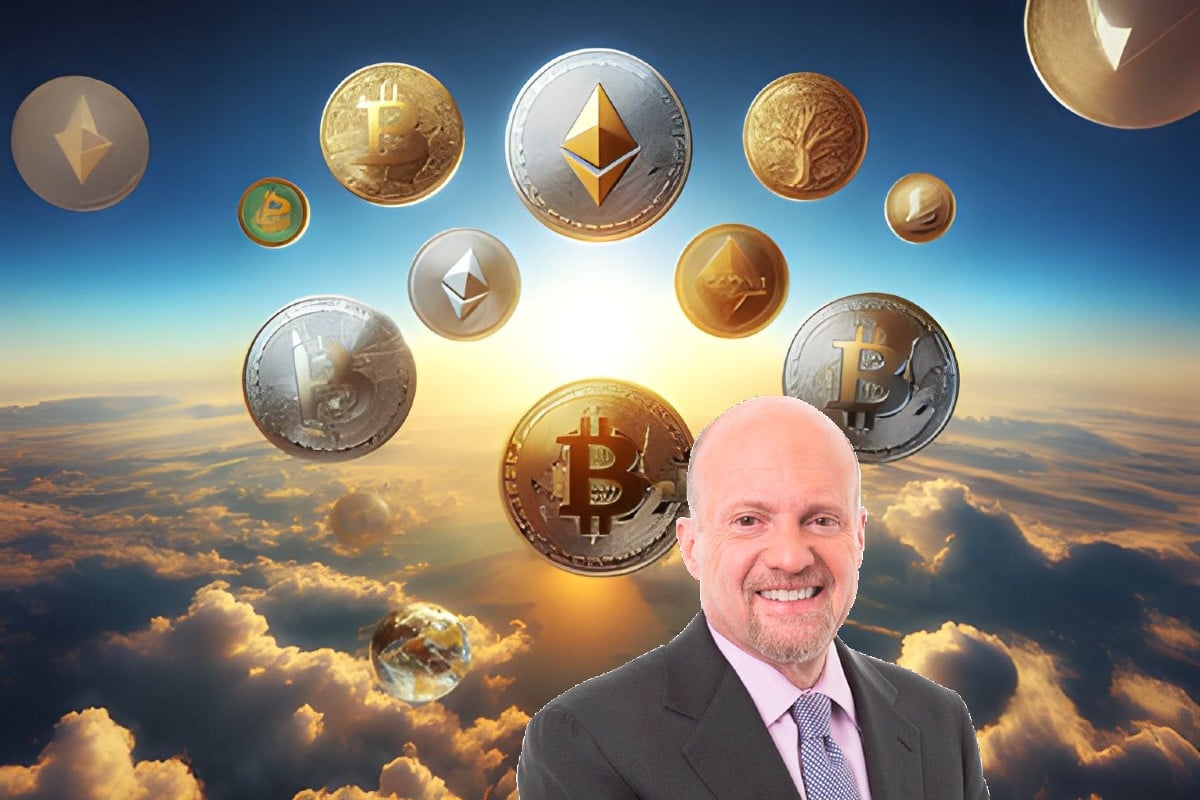Cryptocurrencies with a picture of Jim Rowing