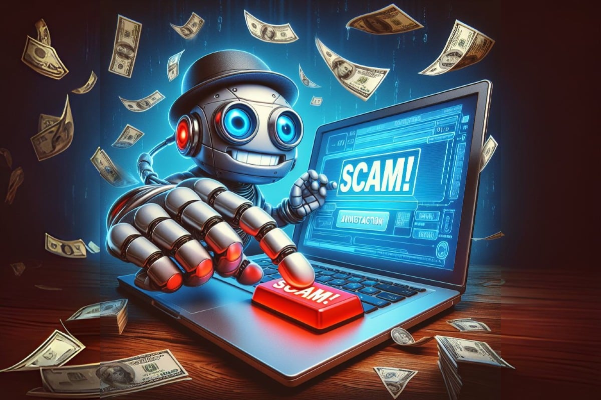 ia - an AI robot by pressing a scam button on a PC