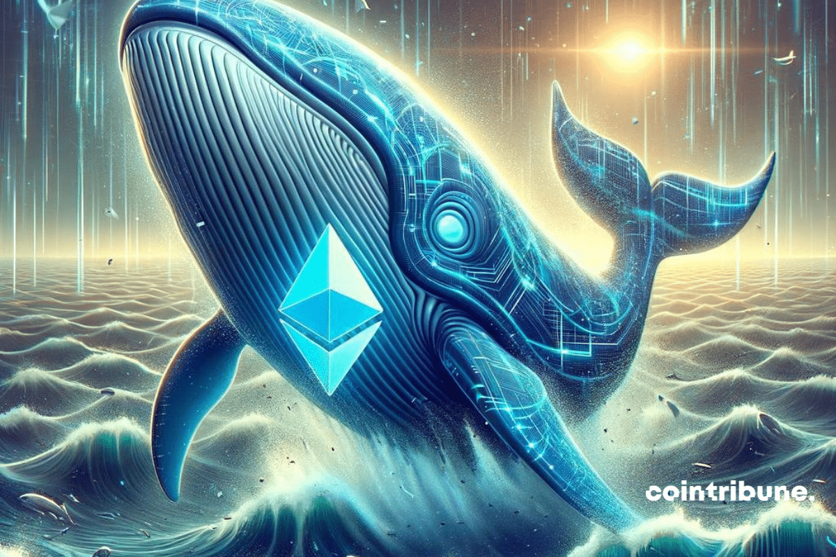 Ethereum blockchain logo and whale