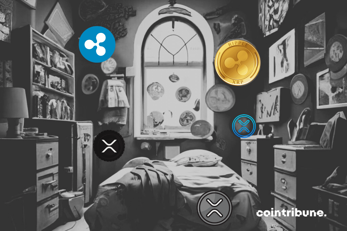 Room decorated with XRP logos from Ripple