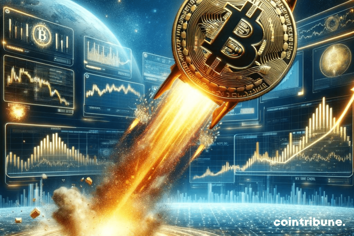 Le bitcoin, la crypto phare prenant son envol