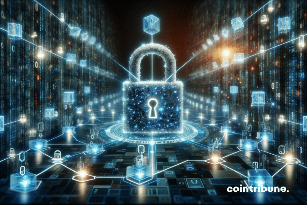 Fondement de la blockchain, la cryptographie assure l'intégrité et la confidentialité des échanges numériques