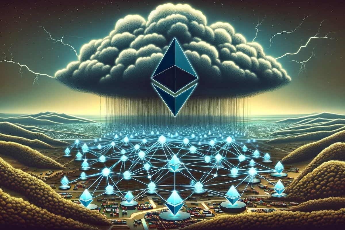 Ethereum : illustration de la situation (un nuage menace la blockchain Ethereum)