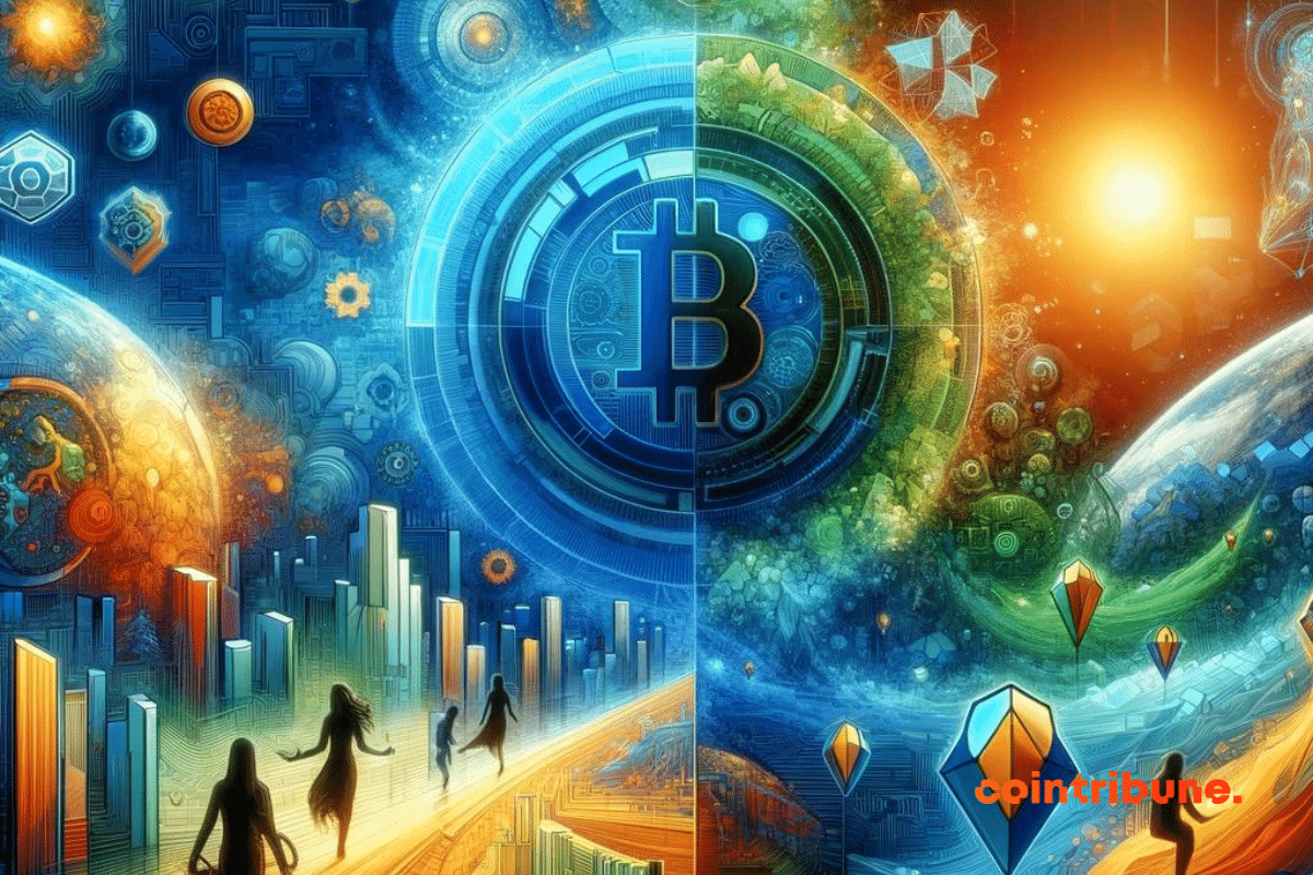 Le logo de la blockchain Bitcoin