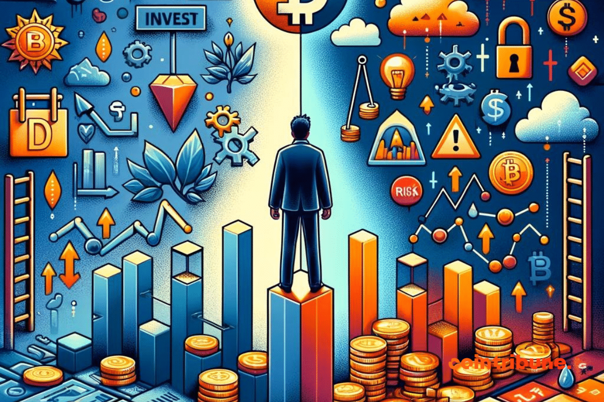 Un investisseur analysant les risques et les opportunités de l'investissement dans les Ordinals