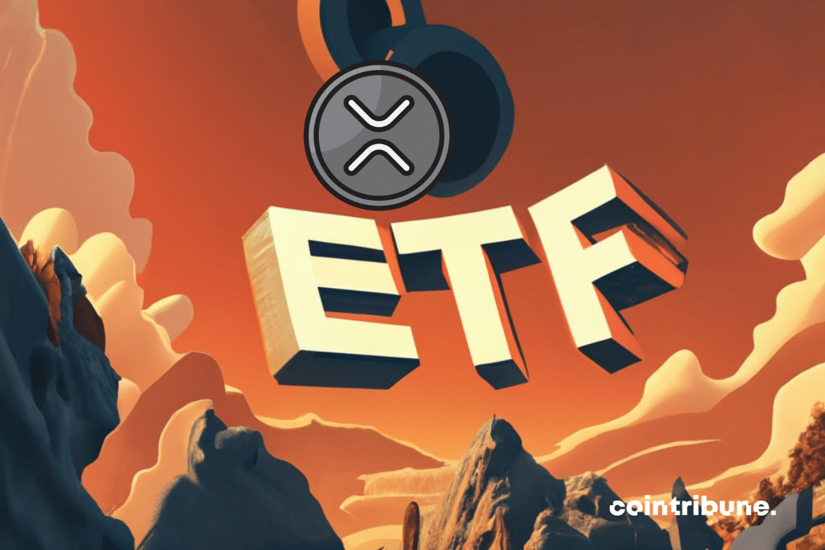 Lettre mentionnant "ETF" et logo de XRP