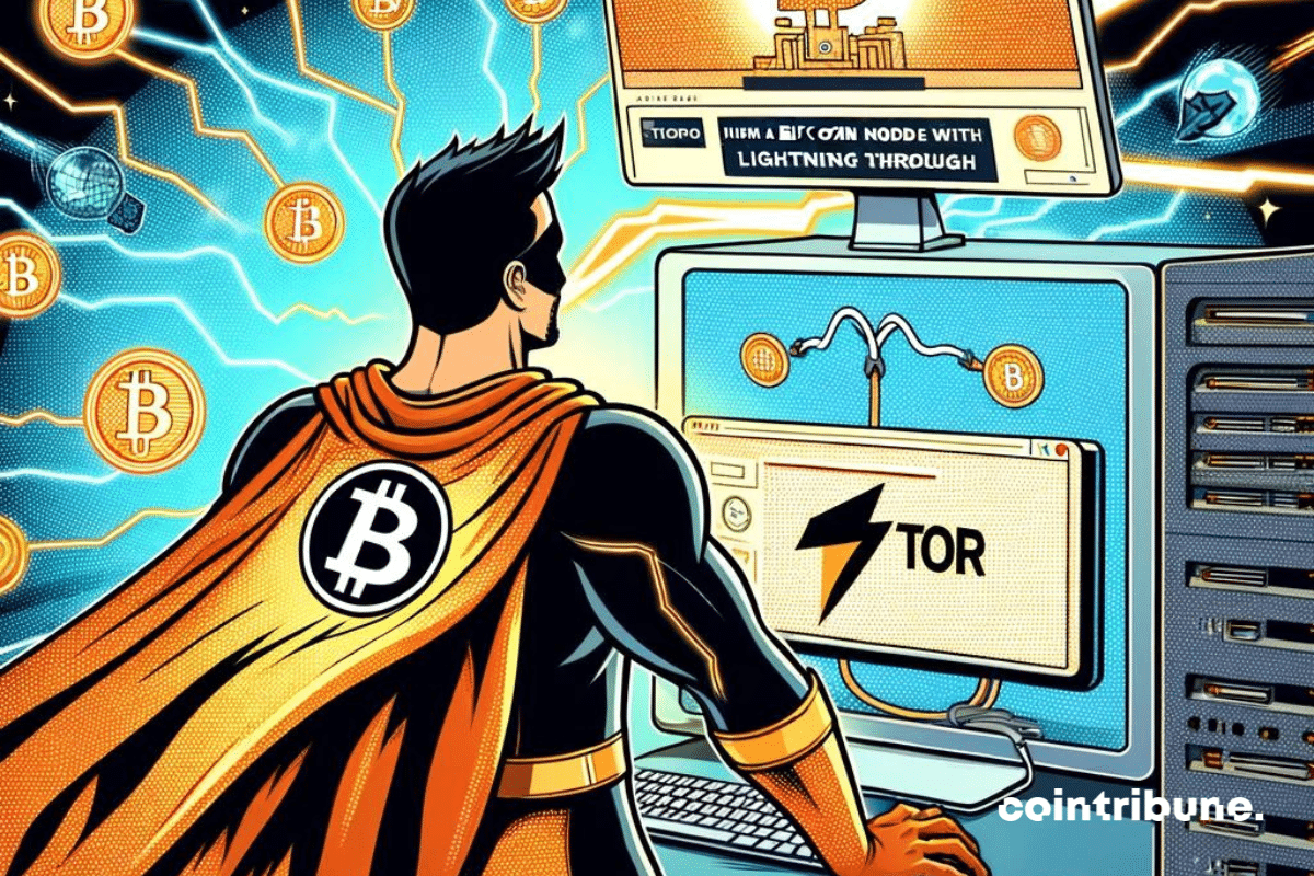 Un utilisateur exécutant un nœud Bitcoin avec Lightning via Tor