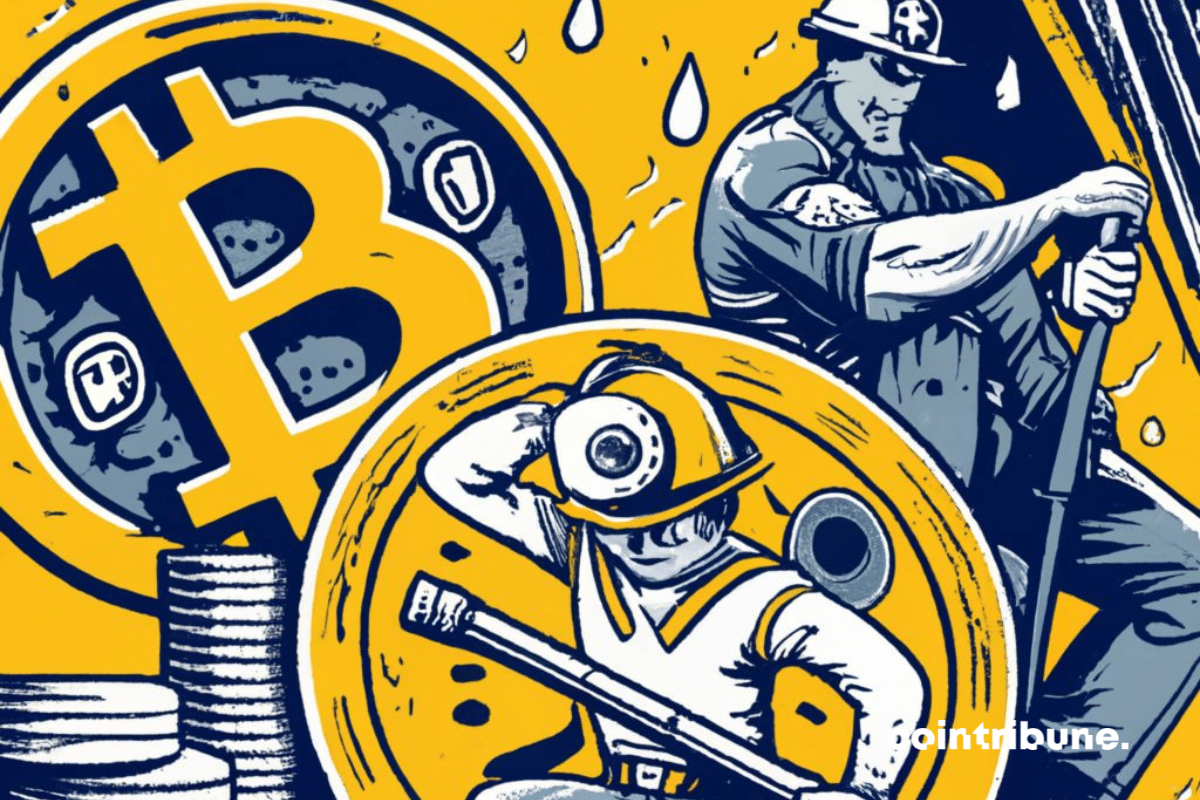 Mineurs et pièces de bitcoin