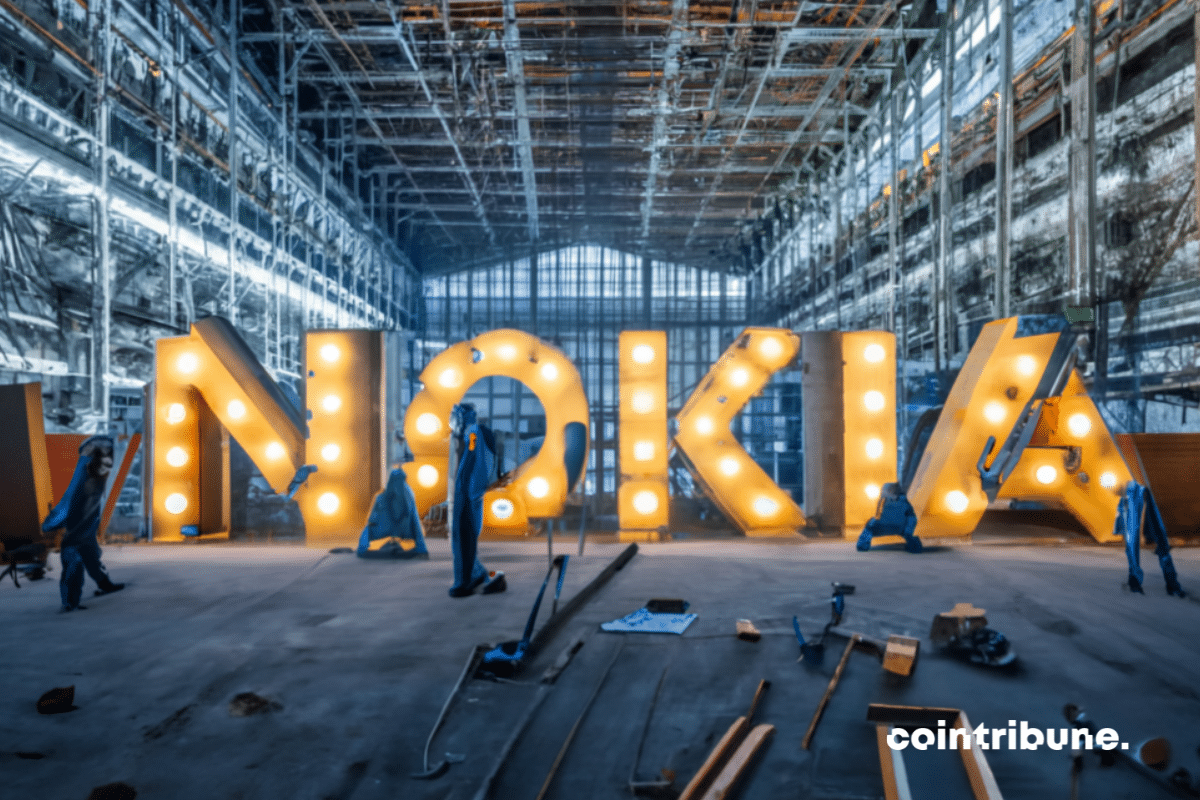 Hangard et néons "Nokia"