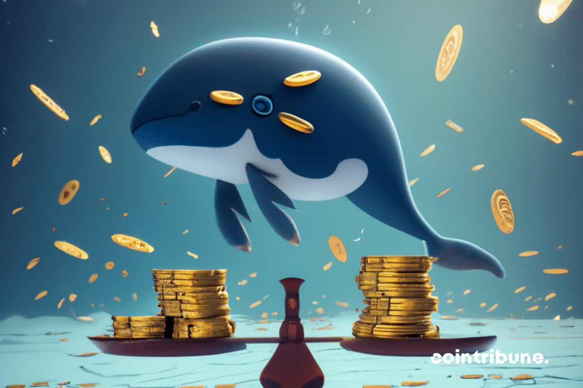 baleine et pièces de cryptos