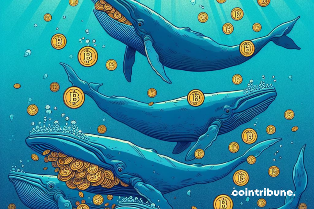 Baleines et pièces de bitcoin