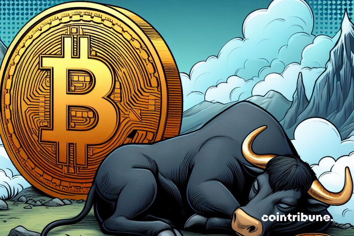 Bull et pièce de bitcoin