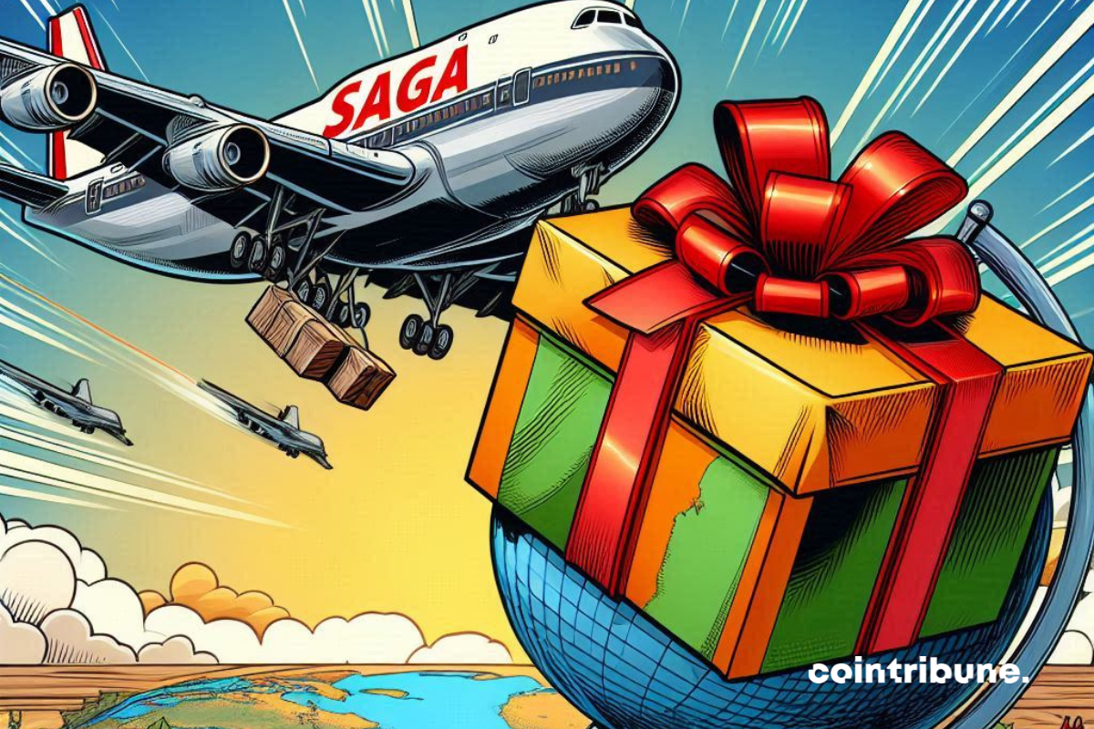 Saga plane, gift, globe