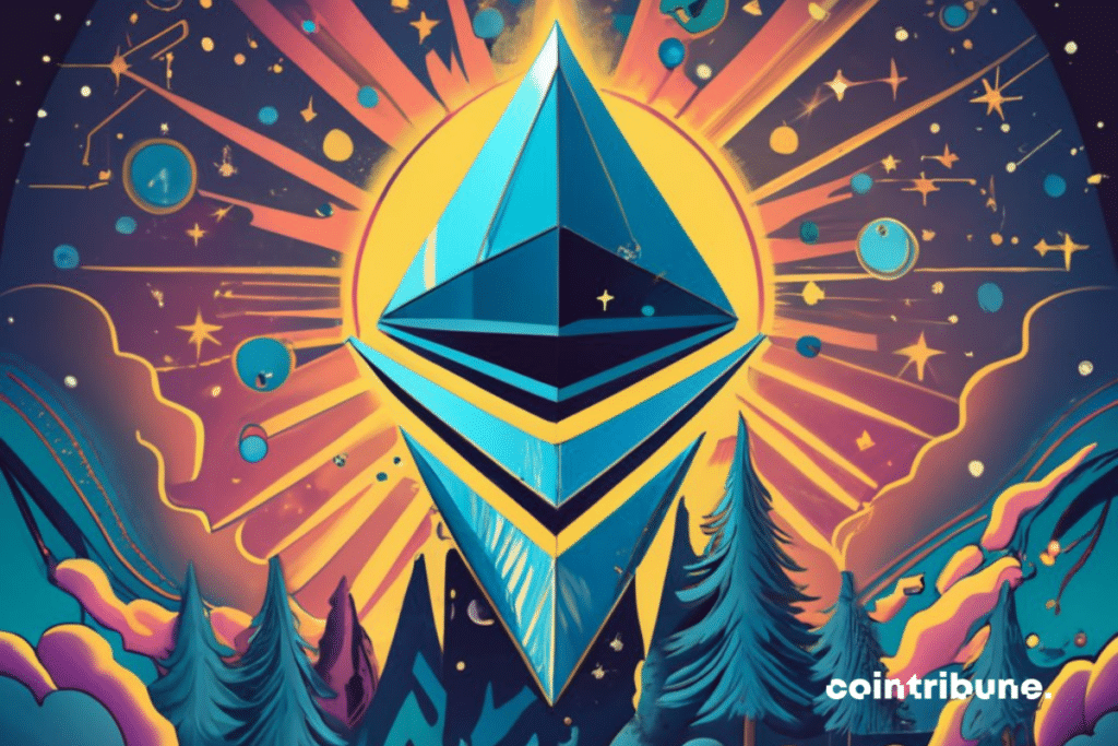 Logo d'Ethereum dans la nature