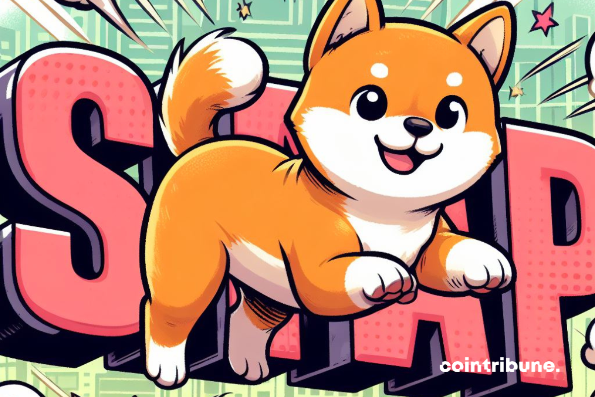 Shiba Inu dog and "SWAP" letters