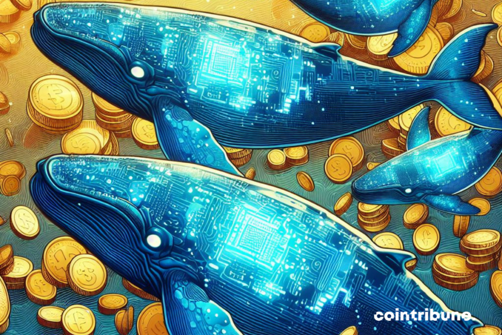 Baleines et pièces de cryptomonnaies