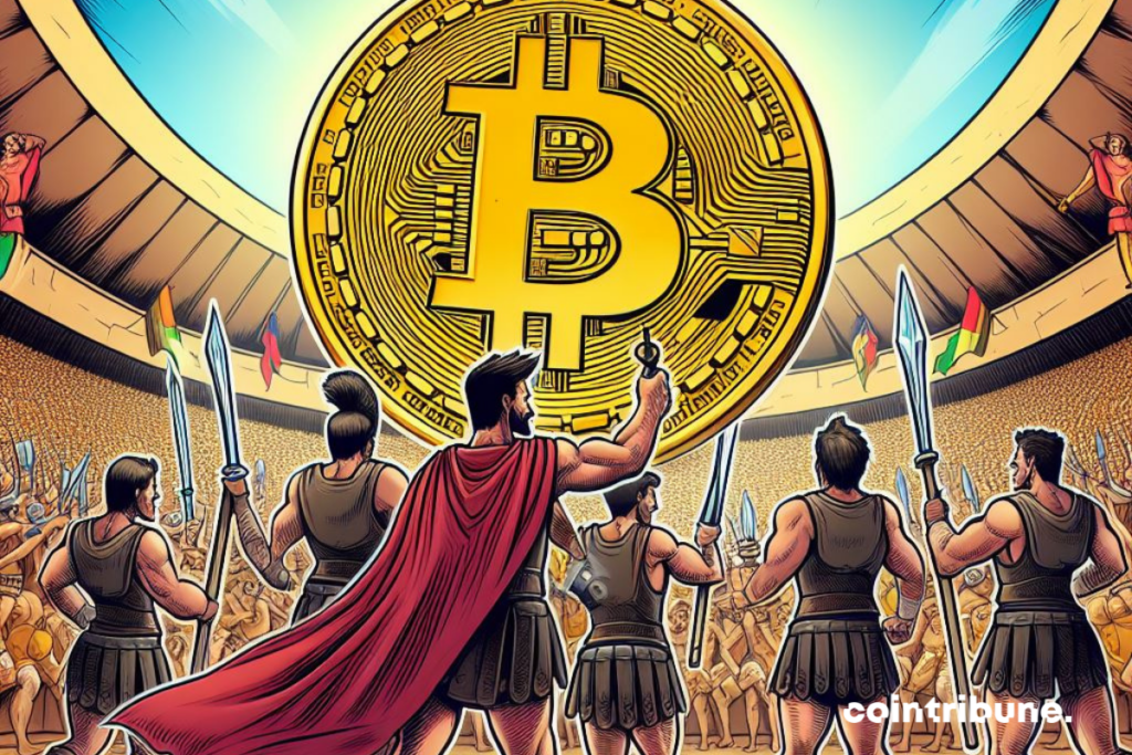 Gladiateurs, logo de bitcoin