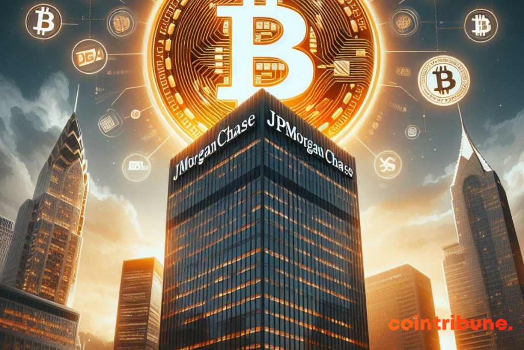 Bitcoin visible sur le QG de JP Morgan