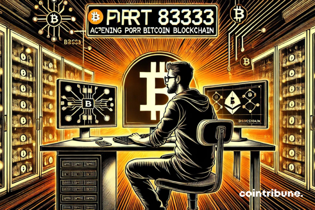 Le port 8333, le port standard utilisé par Bitcoin pour les communications réseau entre nœuds