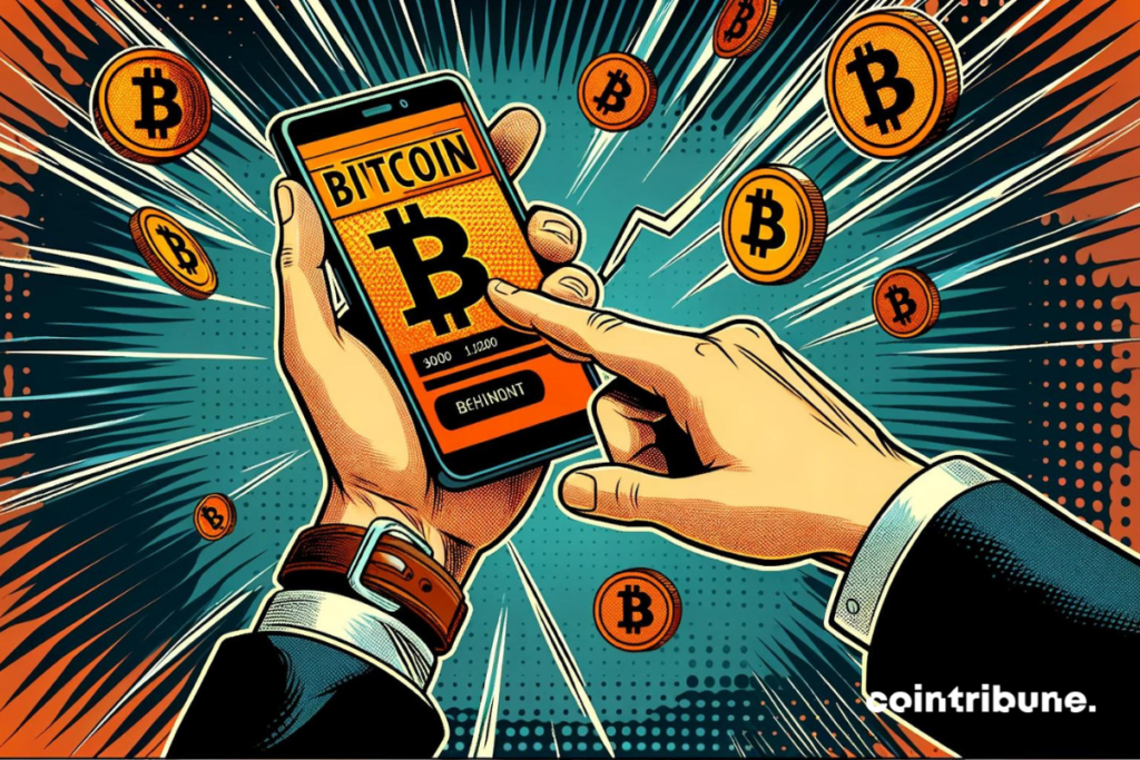 Un utilisateur effectuant des transactions bitcoin