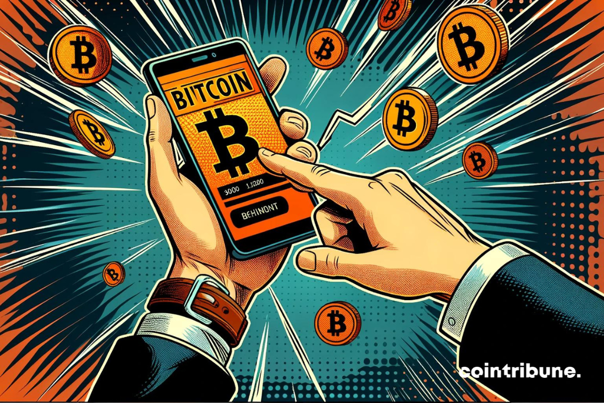 Un utilisateur effectuant des transactions bitcoin