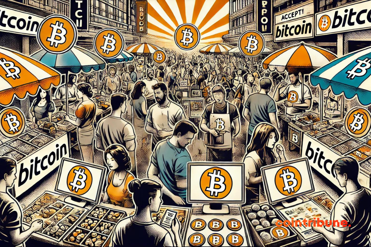 Des utilisateurs effectuant des transaction avec le bitcoin, comme moyen de paiement