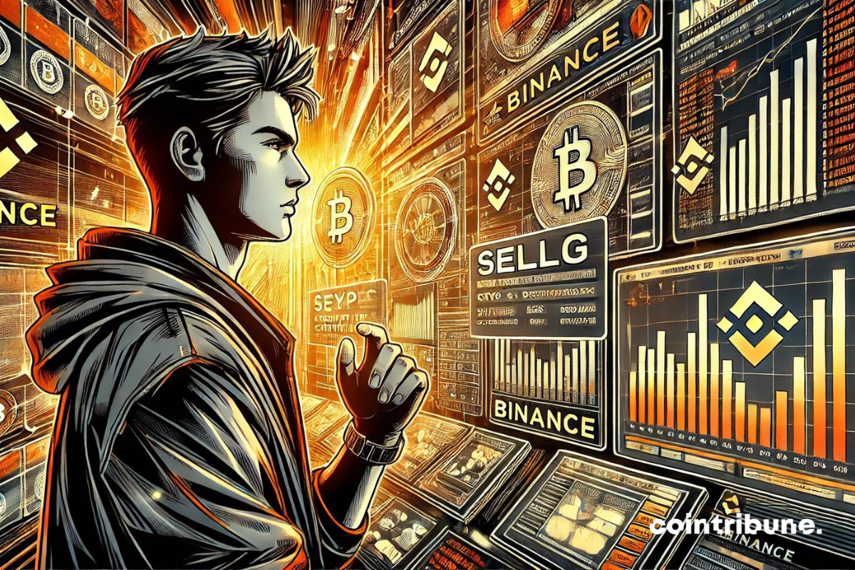 Un utilisateur de Binance essayant de vendre ses cryptomonnaies