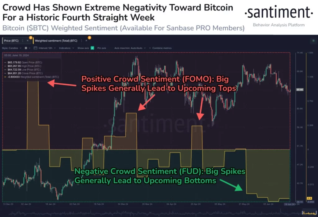 The crypto community shows extreme negativity towards Bitcoin