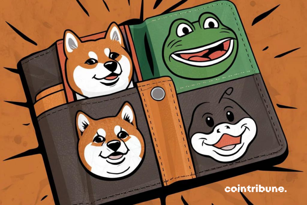 Portefeuille avec des personnages de memes internet