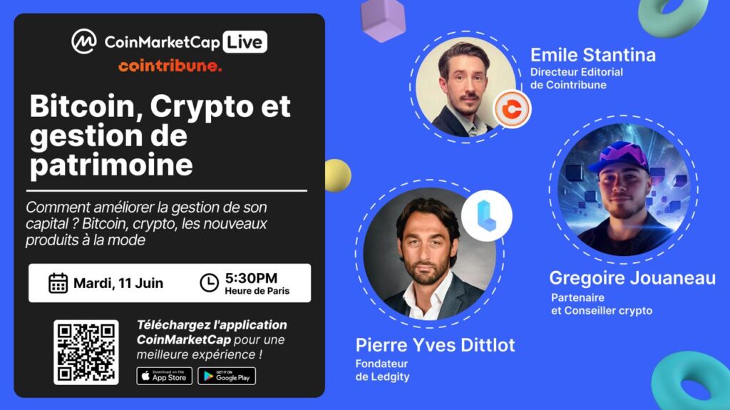 Crypto : Affiche du podcast CMC sur la gestion de patrimoine avec les cryptos