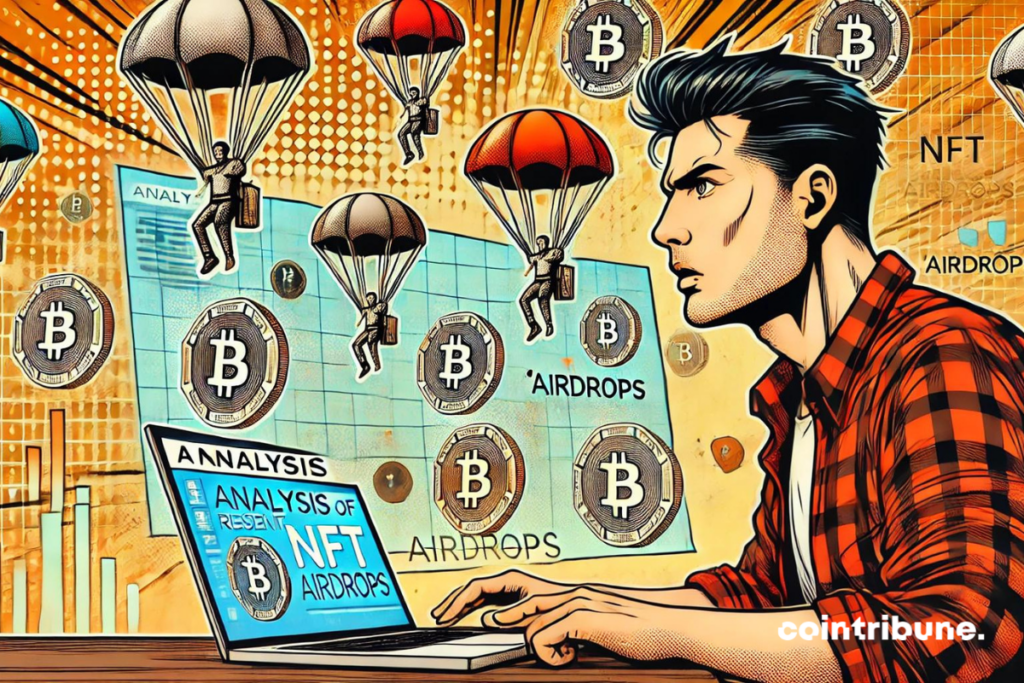 Un utilisateur analysant les airdrops de NFT récents