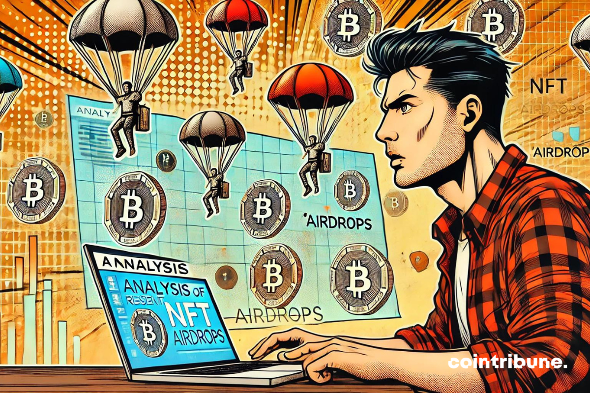 Un utilisateur analysant les airdrops de NFT récents