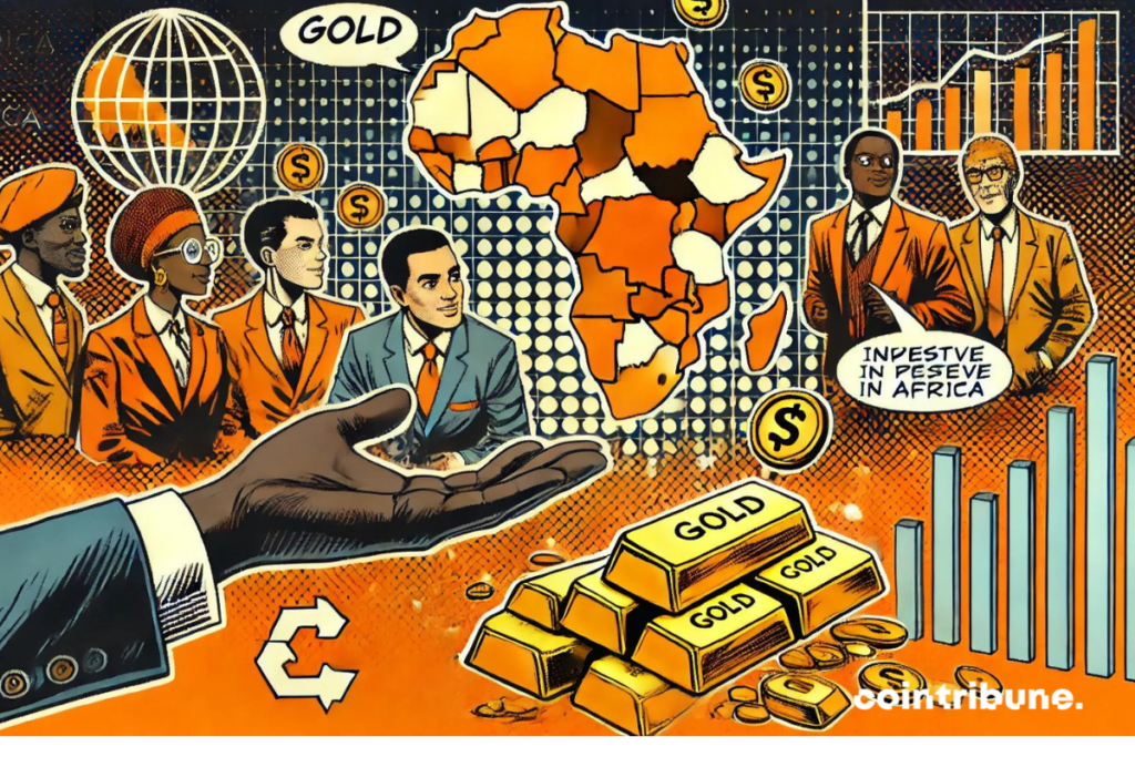 Des représentants africains et des lingots d'or
