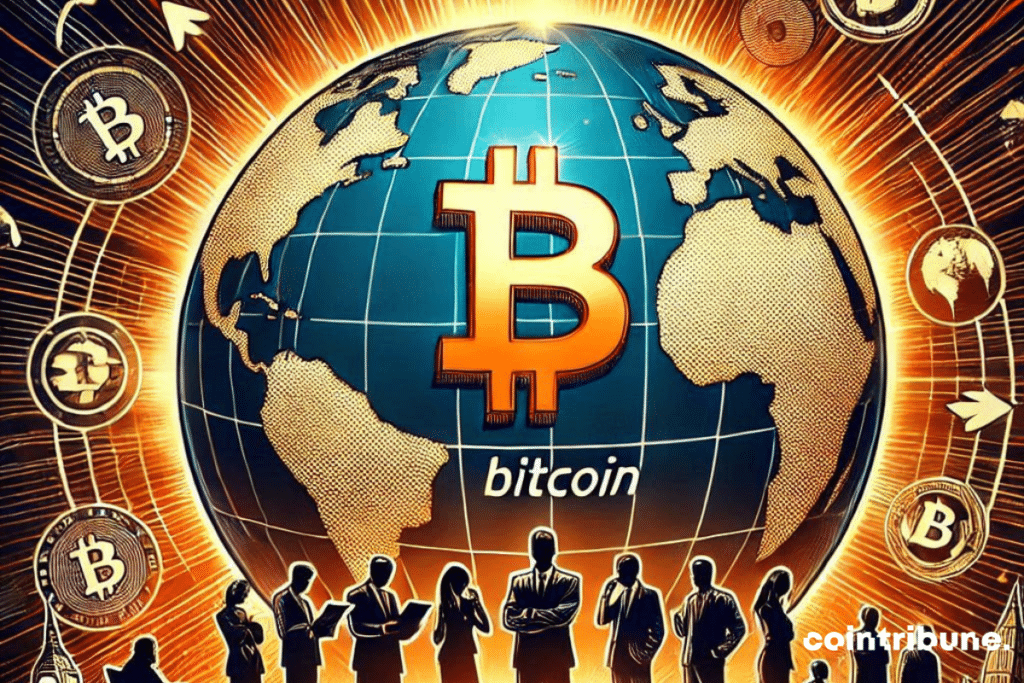 Globe terrestre et bitcoin