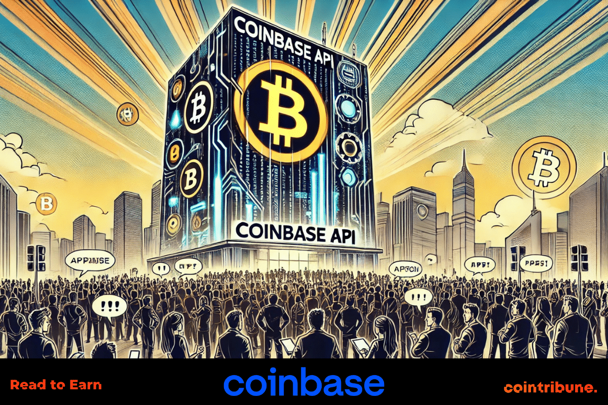 A crowd came to see a Coinbase API exhibition
