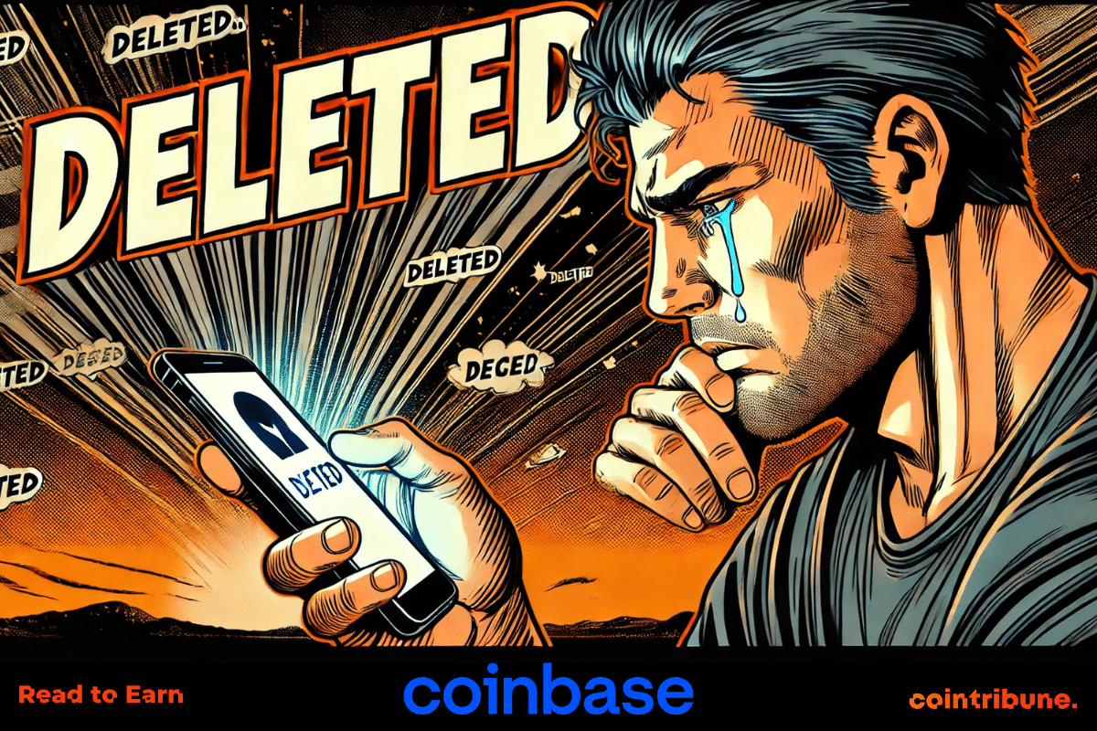 A user searching on their smartphone for how to delete their Coinbase account