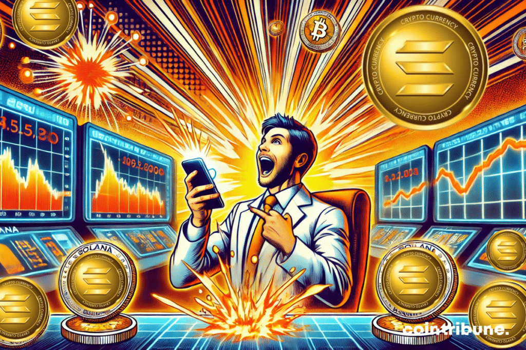 A Solana crypto trader is happy