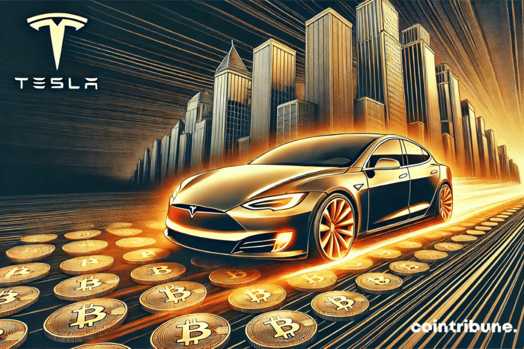 A Tesla car runs on Bitcoin