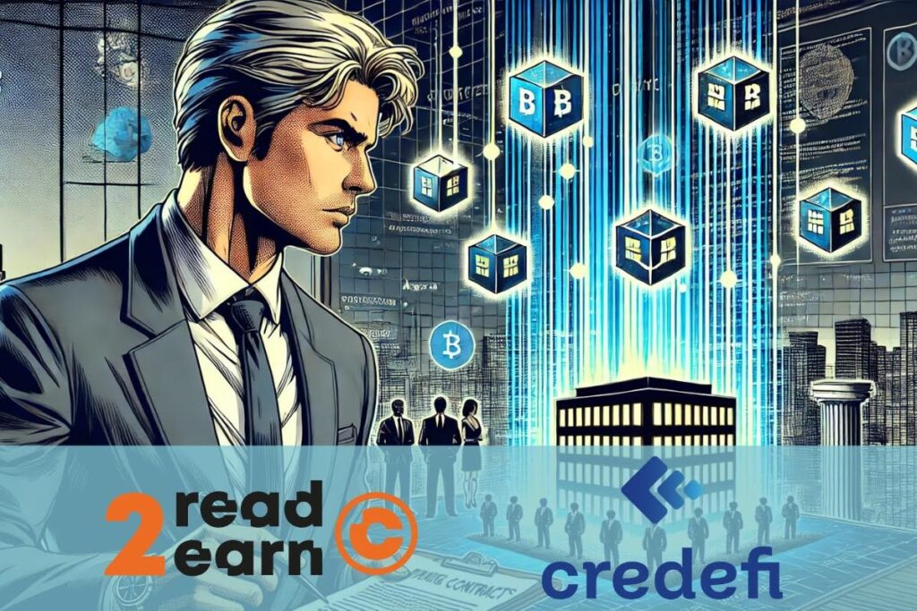 Um investidor de criptomoedas em uma missão Read to Earn no Credefi.