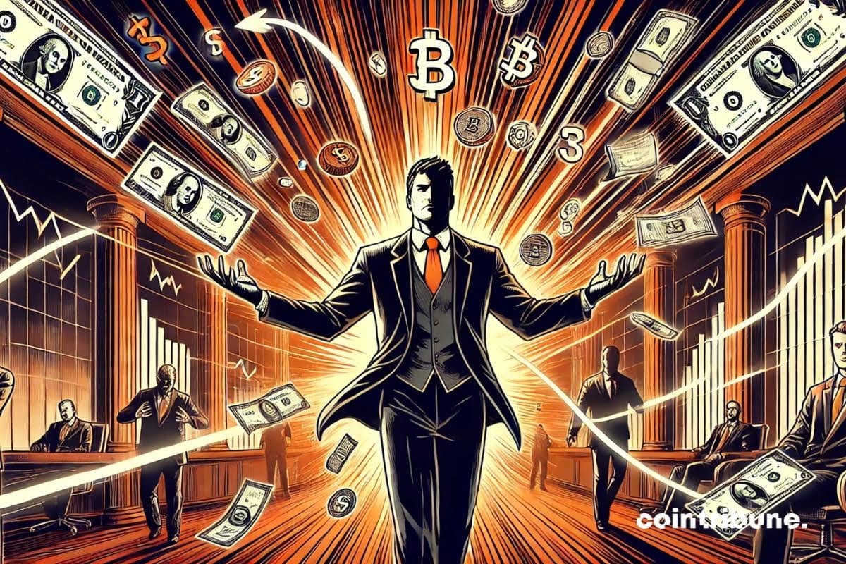 A BlackRock executive with silver coins raised in Q1 2025 thanks to crypto