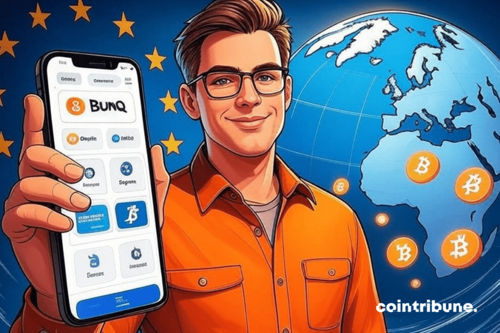 European user showing a screen with Bunq data