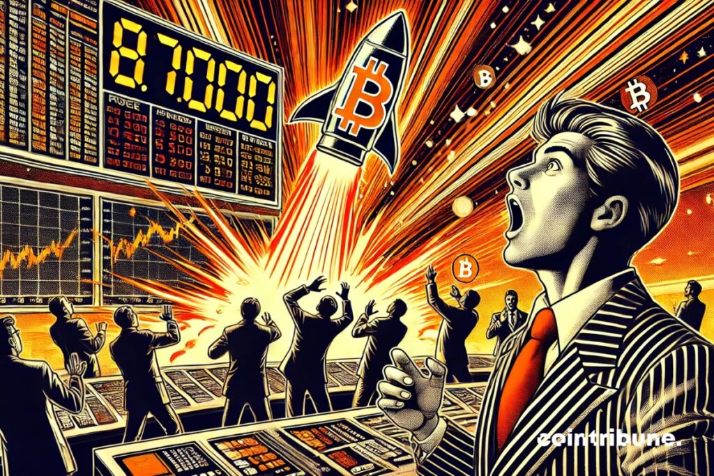 Des traders bitcoin étonnés par la hausse du BTC à 87 000 dollars