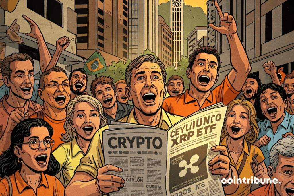 Des investisseurs crypto euphoriques après le lancement historique d'un ETF XRP au Brésil.