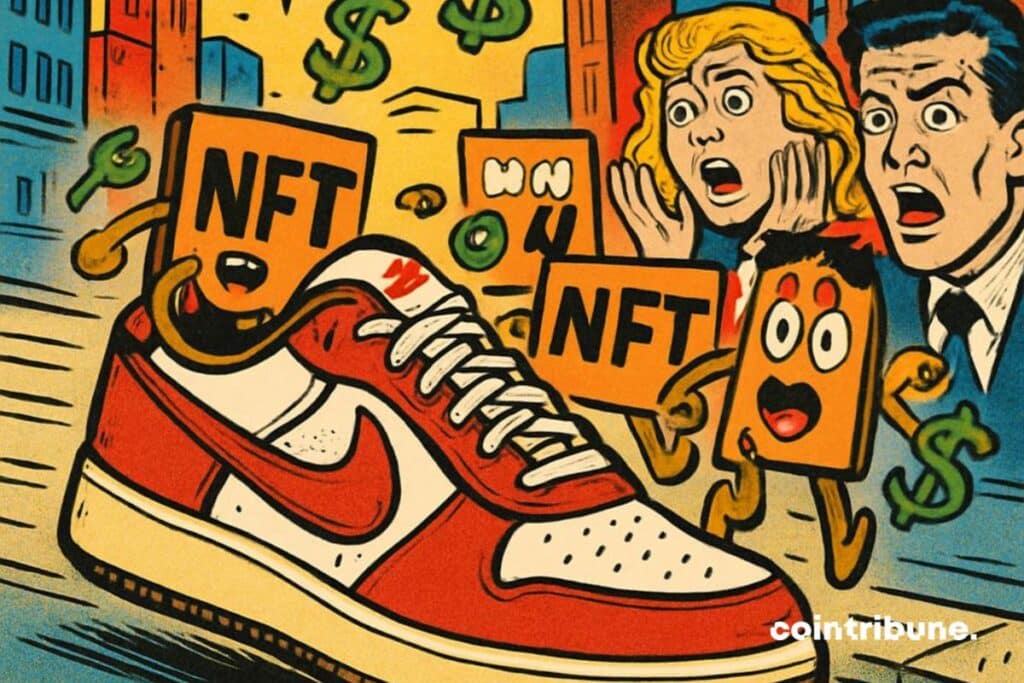 Une Nike poursuivie par des investisseurs et des NFT.