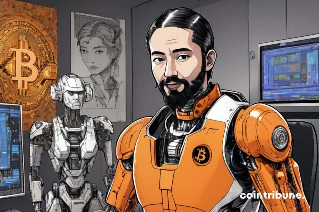 Bitcoin creator Satoshi Nakamoto in the form of artificial intelligence (AI).