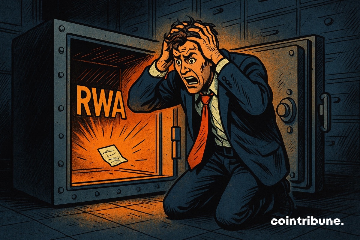 Un investisseur crypto qui découvre son coffre fort repli de RWA être vide.