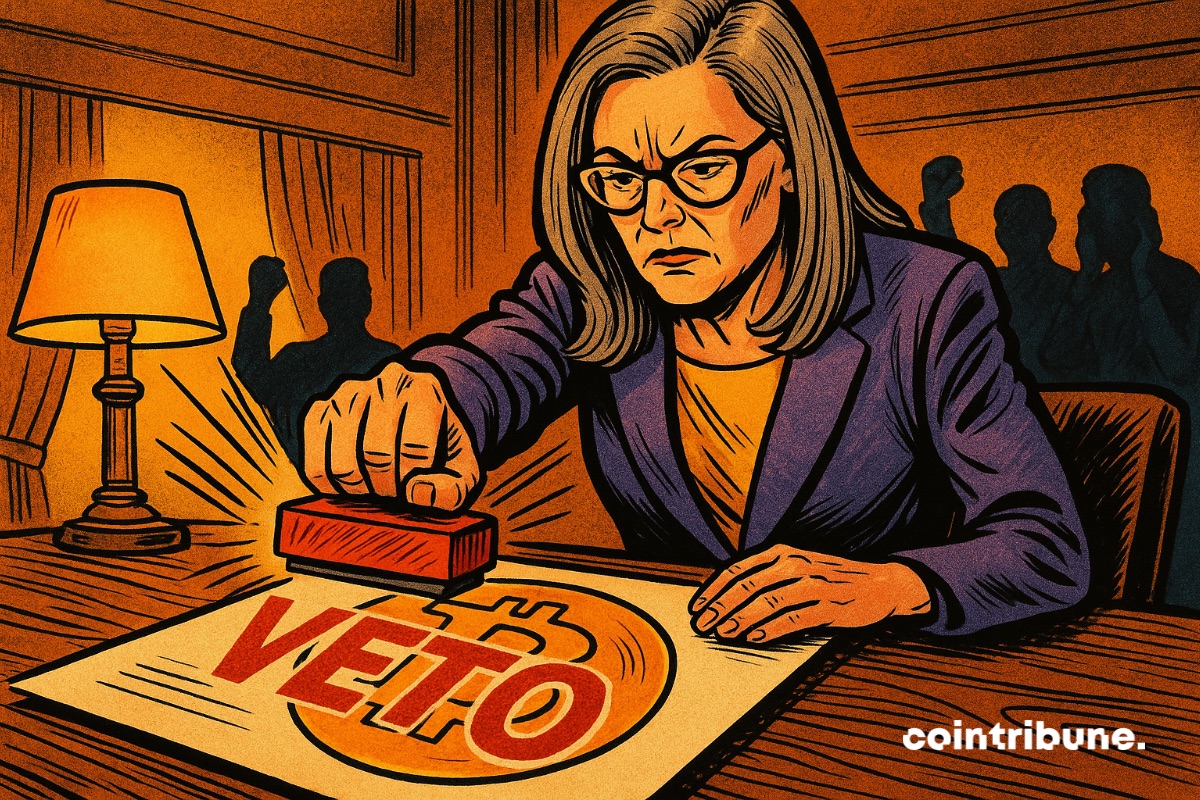 La gouverneure de l’Arizona qui met un veto sur la création d’une réserve bitcoin.