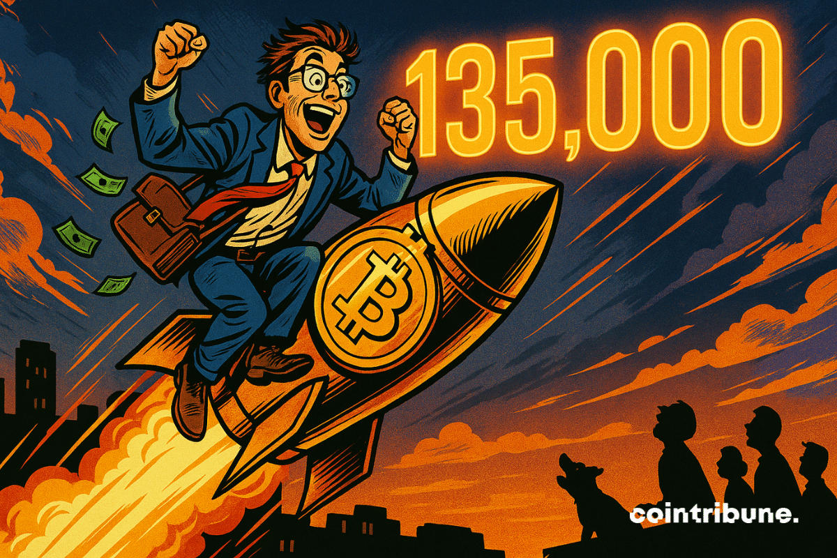 Un investisseur euphorique, à l'idée d'un bitcoin à 135 000 $.